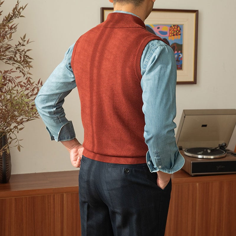 Green Fruit Collar Knitted Vest