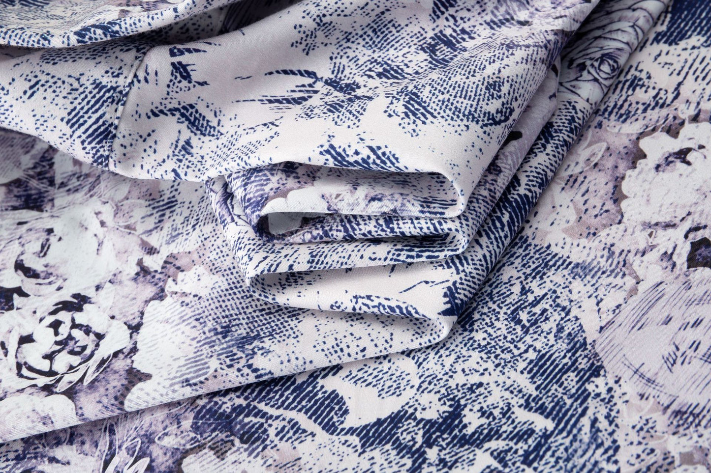 Graffiti Rose Blue Flower Digital Print Men's Shirt