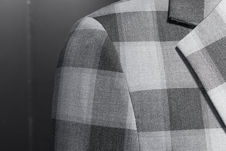 Men's suit jacket plaid three-dimensional stylish slim fit