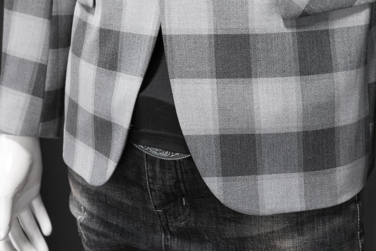 Men's suit jacket plaid three-dimensional stylish slim fit