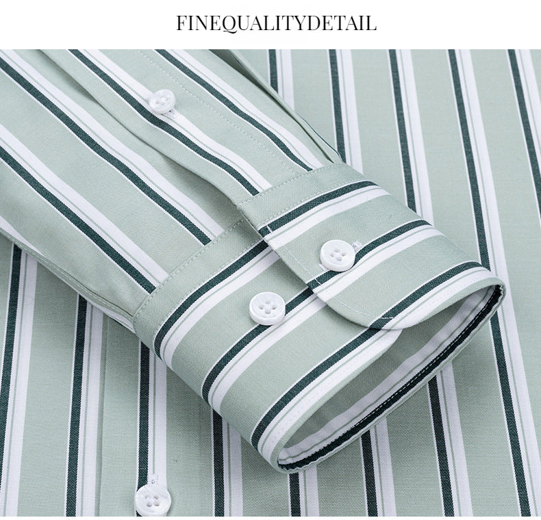 Men's striped cotton ready-to-wear non-iron men's shirt