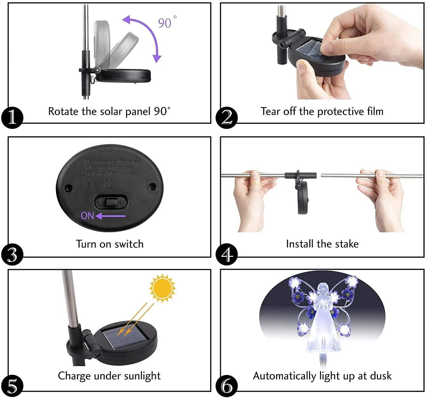 👼Waterproof Solar Angel lights