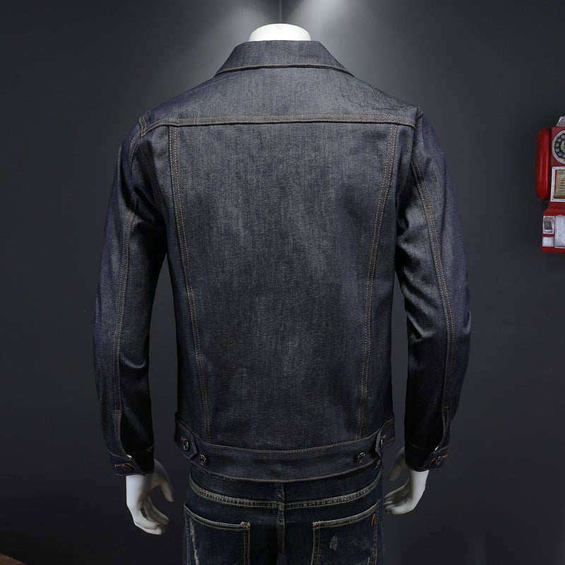 Original spiked denim jacket trendy men's denim jacket