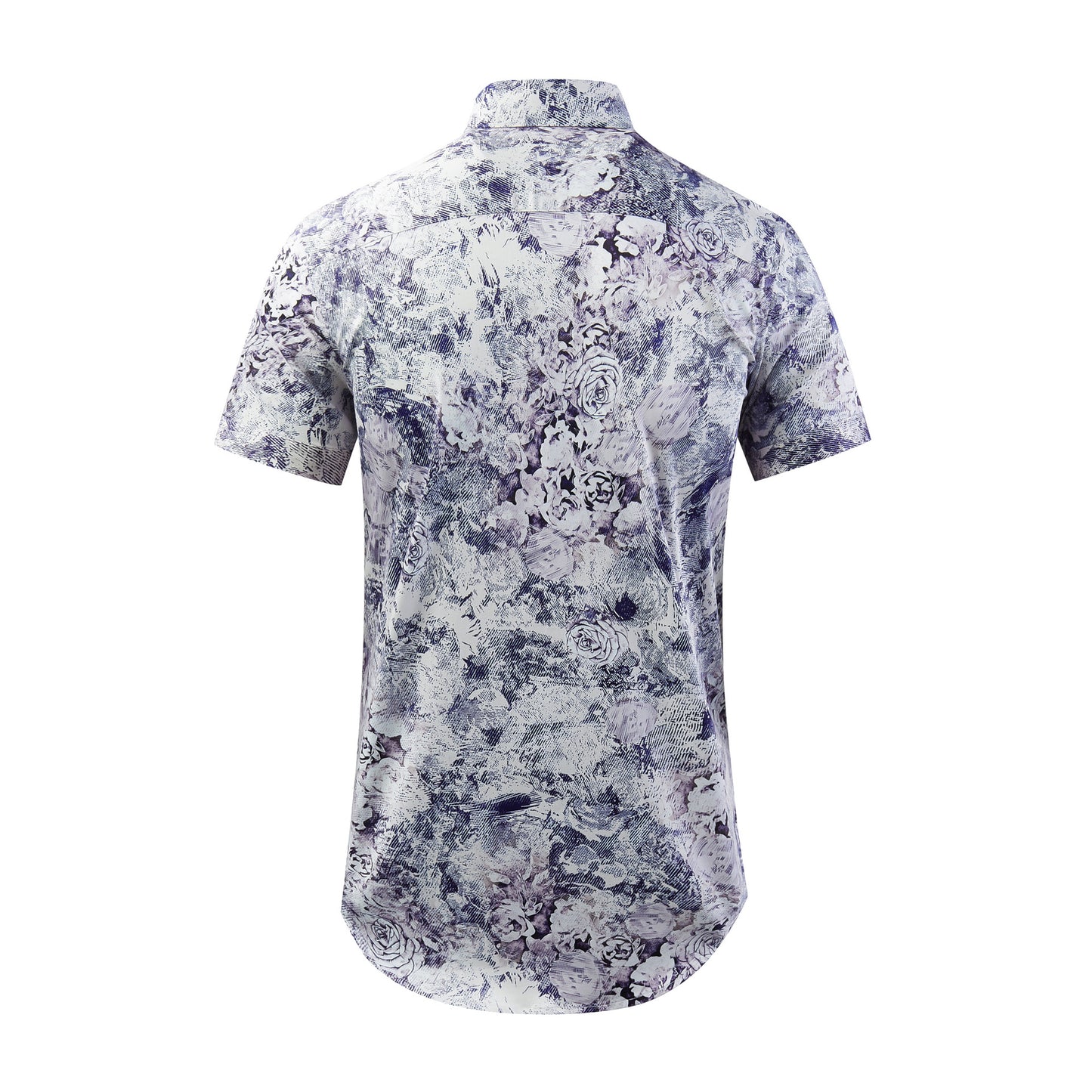 Graffiti Rose Blue Flower Digital Print Men's Shirt