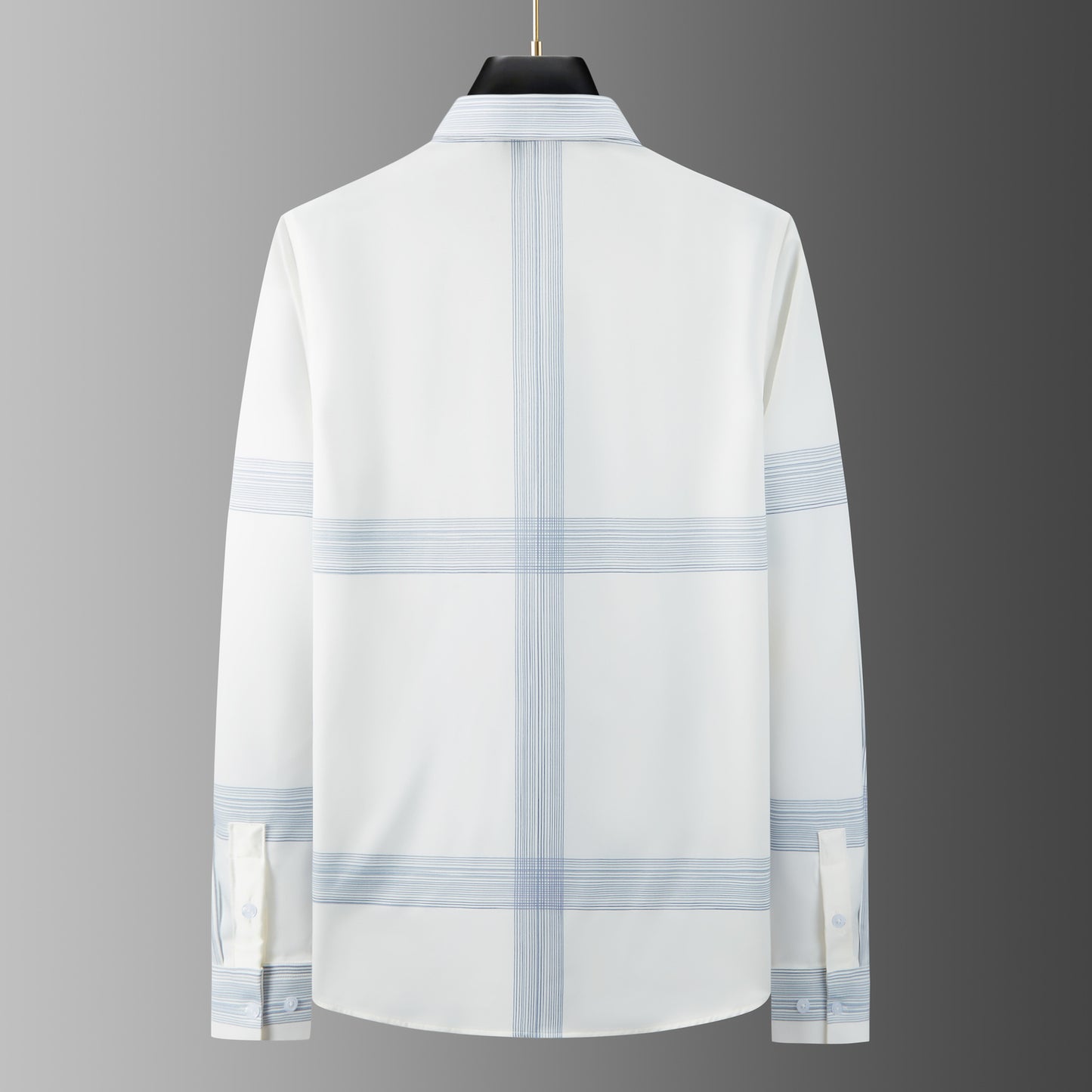 Vertical ink splash letter positioning printing men's long sleeve shirt