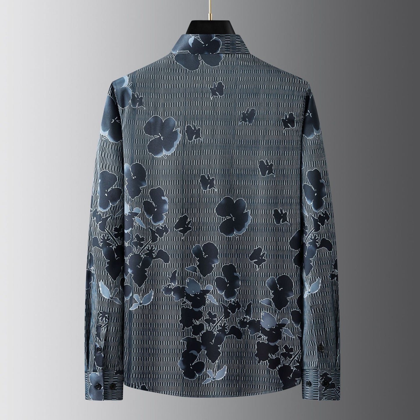 Men's floral digital print long sleeve shirt