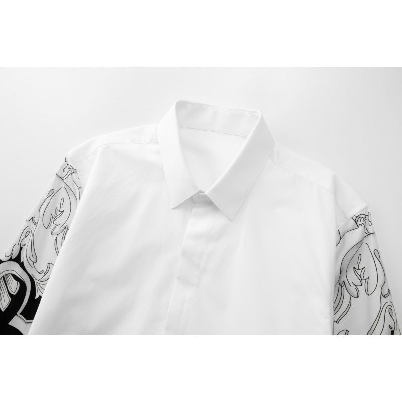 Men's Royal Floral Print Slim Fit Cotton Top