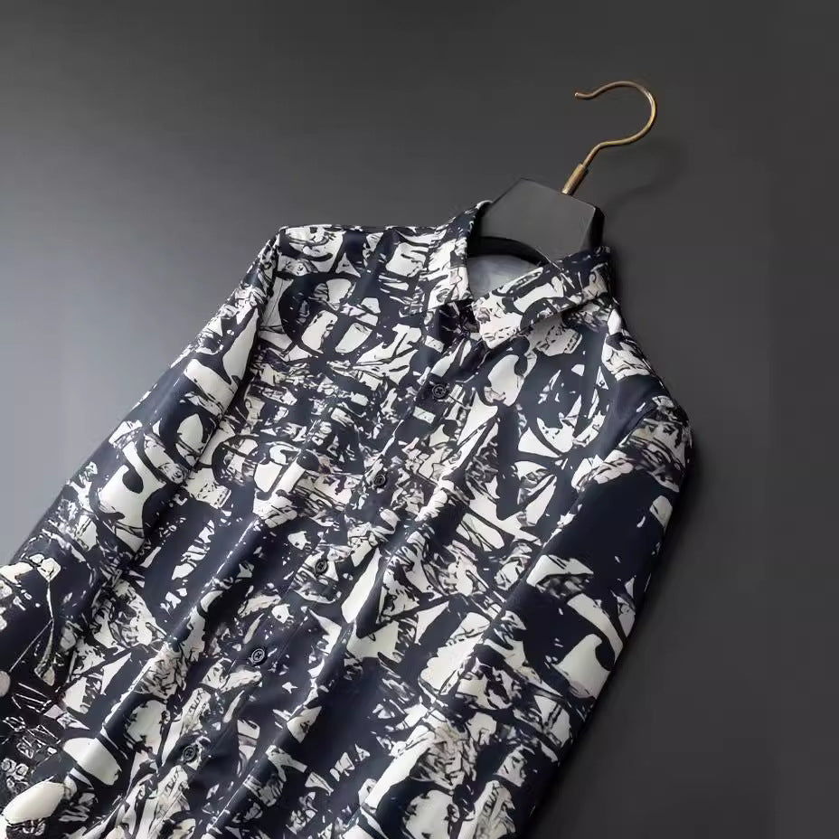 Graffiti letters digital print long sleeve shirt
