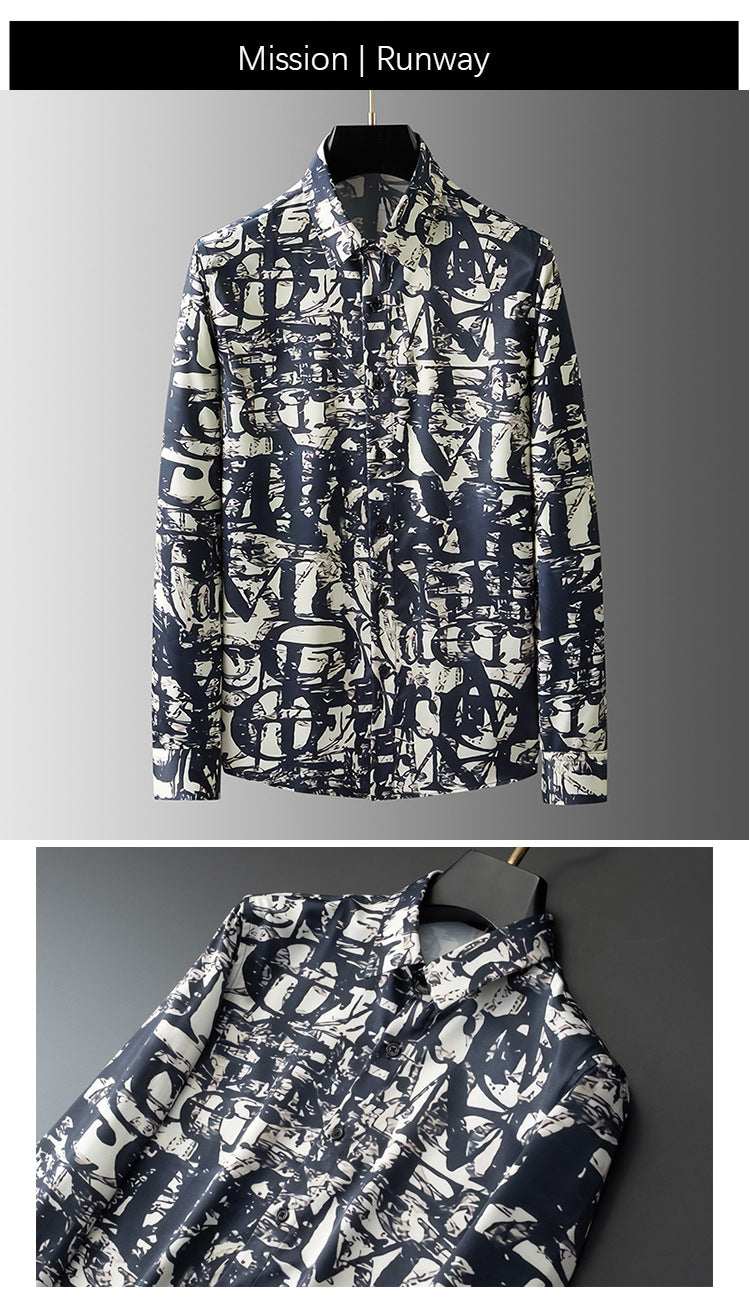 Graffiti letters digital print long sleeve shirt
