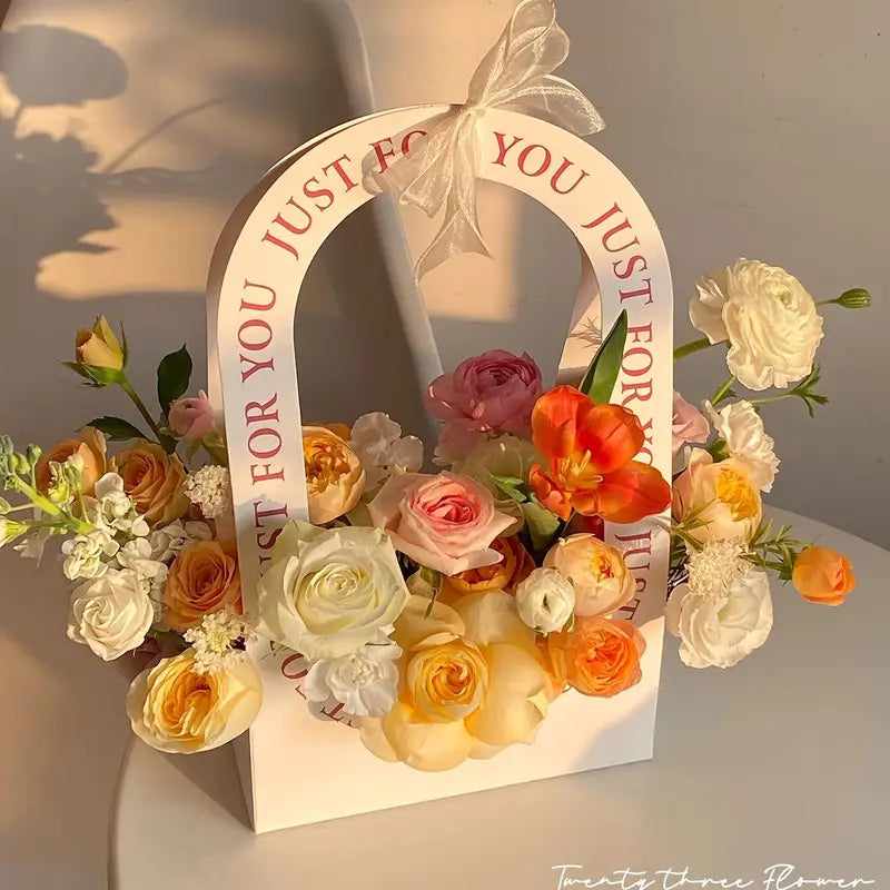 DIY Paper Box Flower Ribbon-Handbag