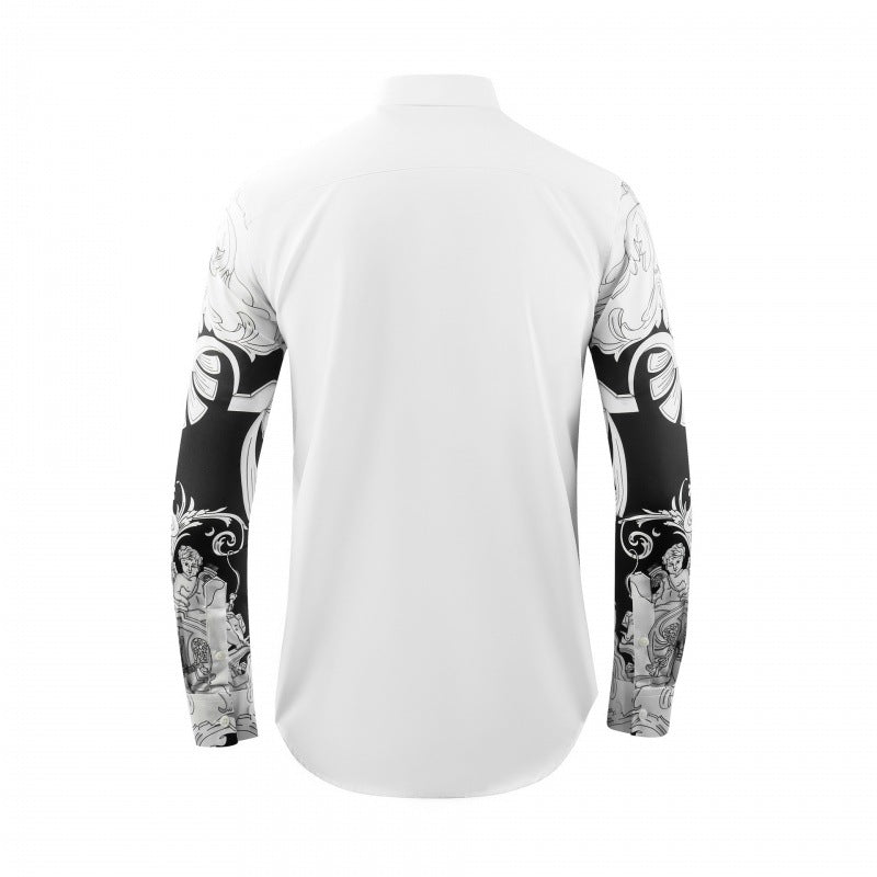 Men's Royal Floral Print Slim Fit Cotton Top
