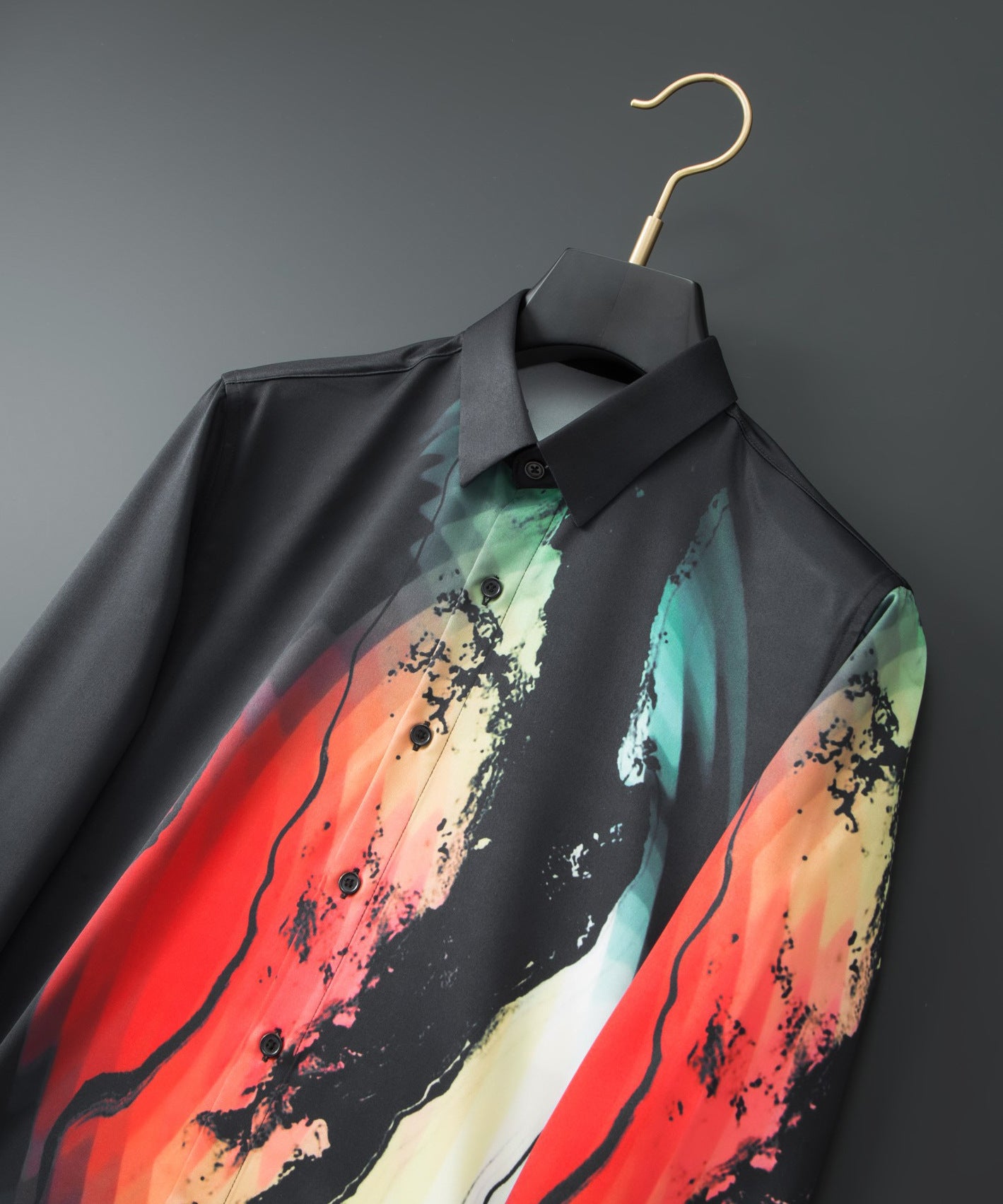 Camouflage digital print men's long sleeve shirt