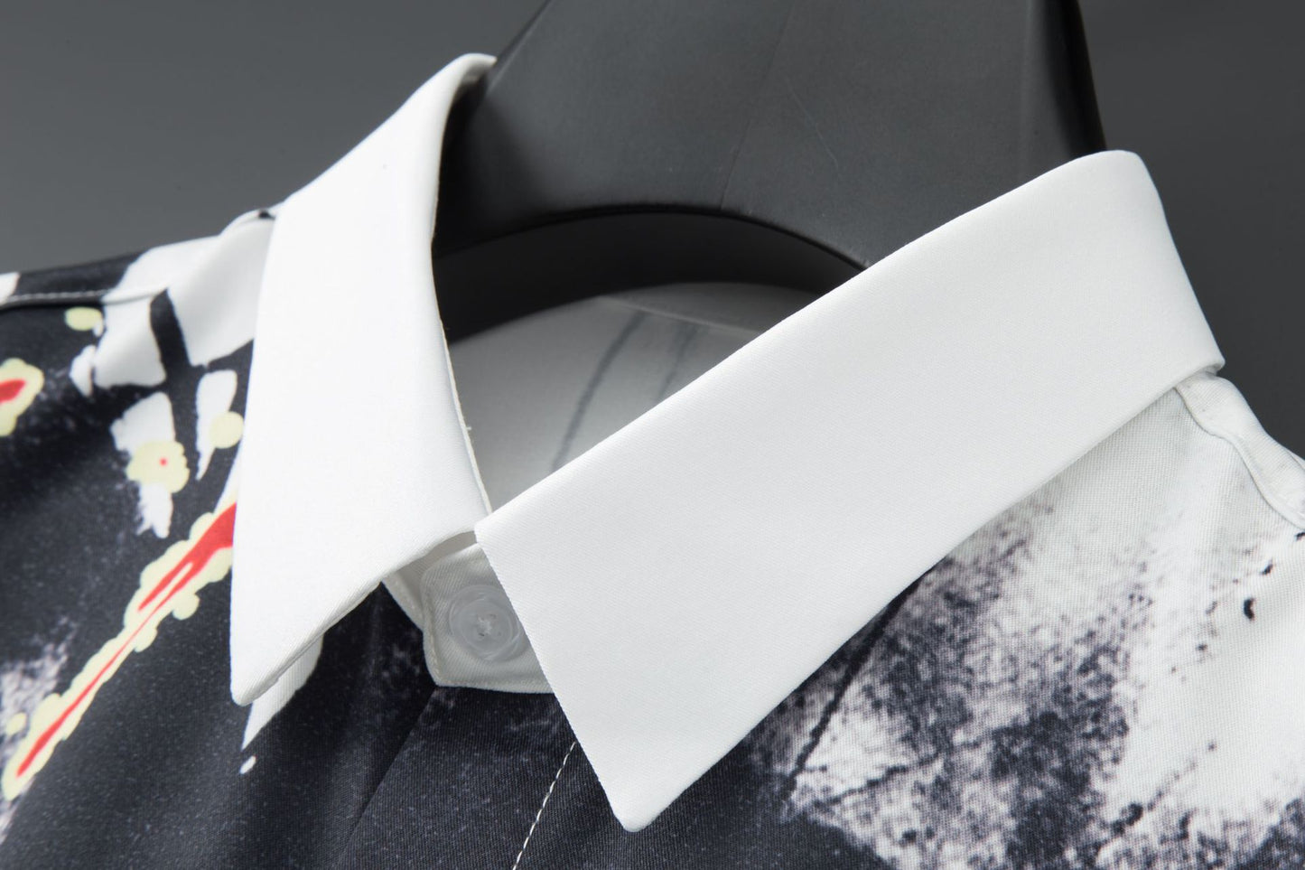 Non-iron anti-wrinkle men's long-sleeved shirt trendy digital printed shirt