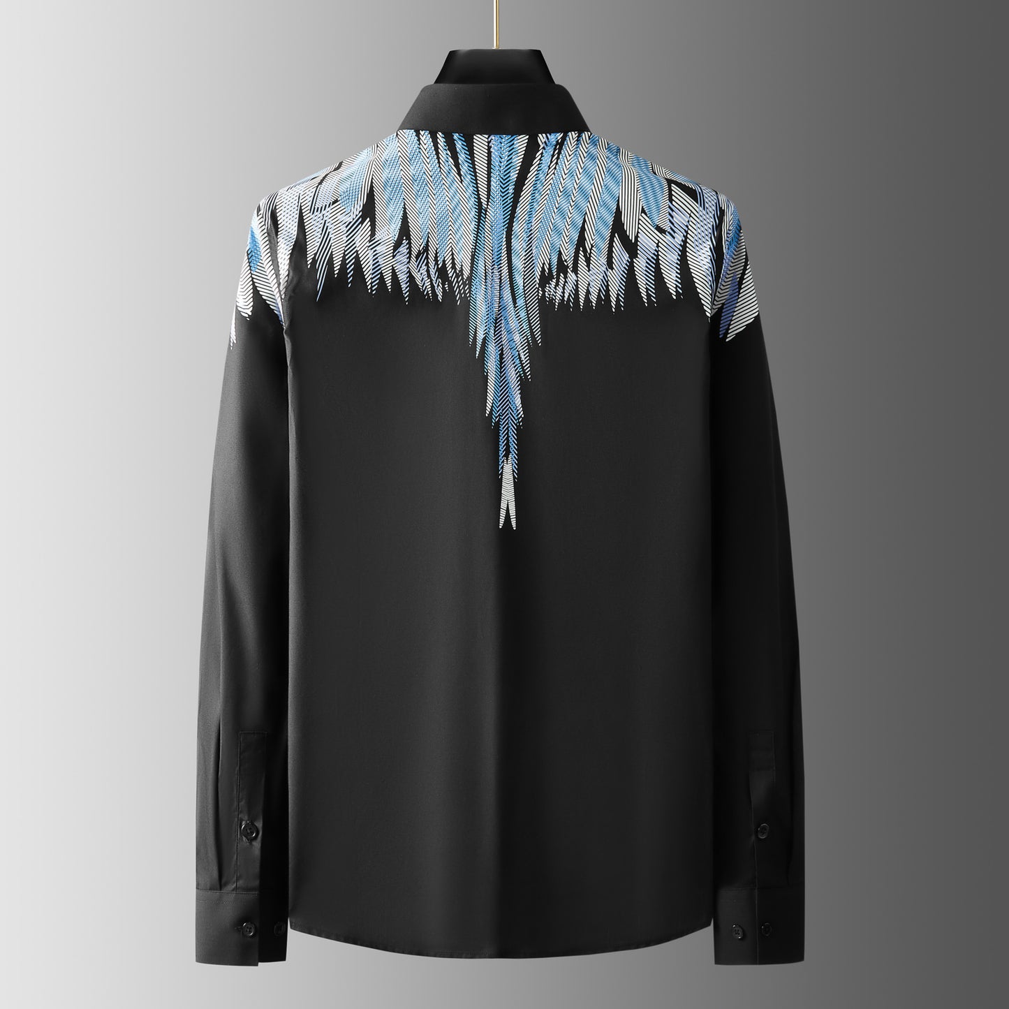 Men's long sleeve shirt with feather wings print