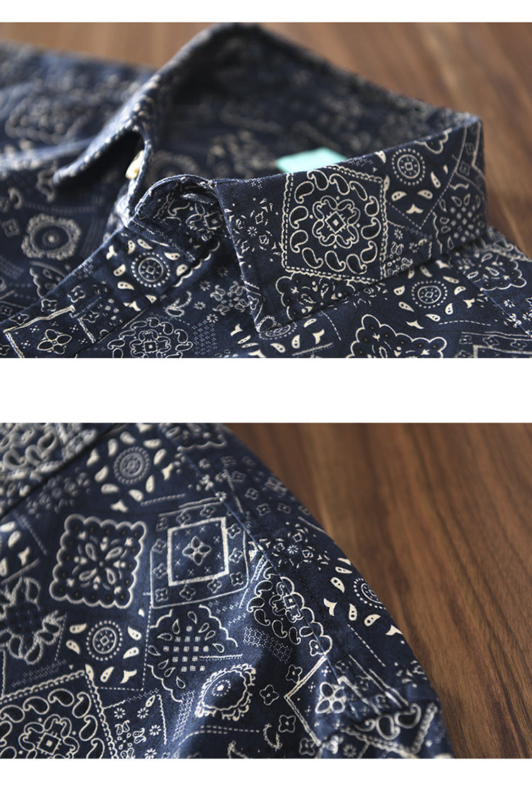 Work shirt cashew flower ethnic style Renaissance niche long-sleeved shirt