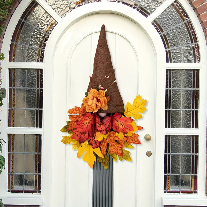 Fall Maple Gnome Front Door Hanger