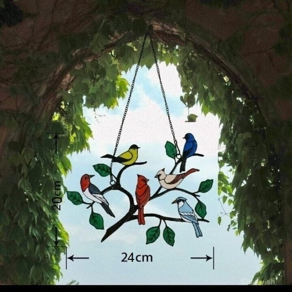 Best Gift-Birds Stained Window Panel Hangings
