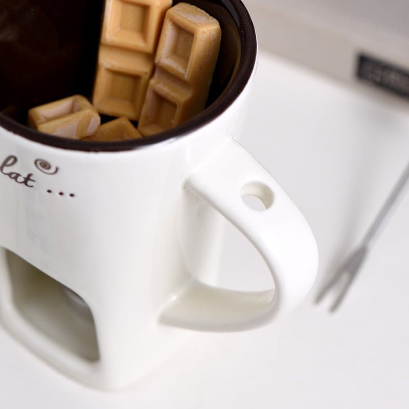 🍫 Handmade Chocolate Melting Mug – The Cozy Fondue Experience