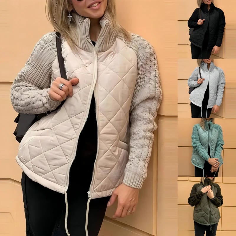 š„Womenās Knit Patchwork Puffy Jacketš§·