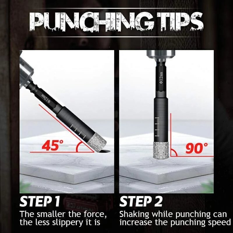 Diamond Dry Drill Bits Hole Saw Cutter for Granite Marble Ceramic Tile Glass Hex Head Bits