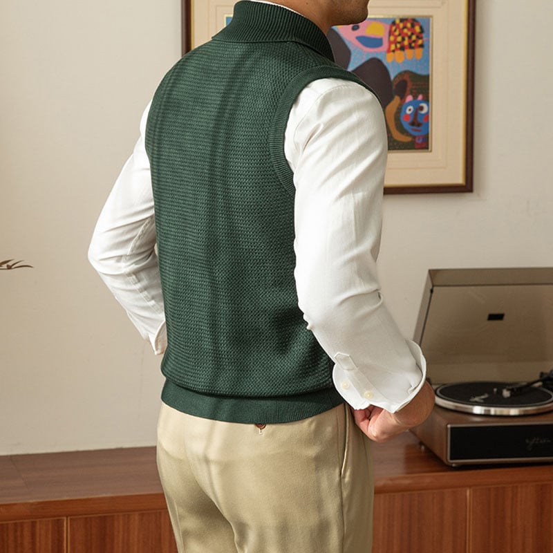 Green Fruit Collar Knitted Vest