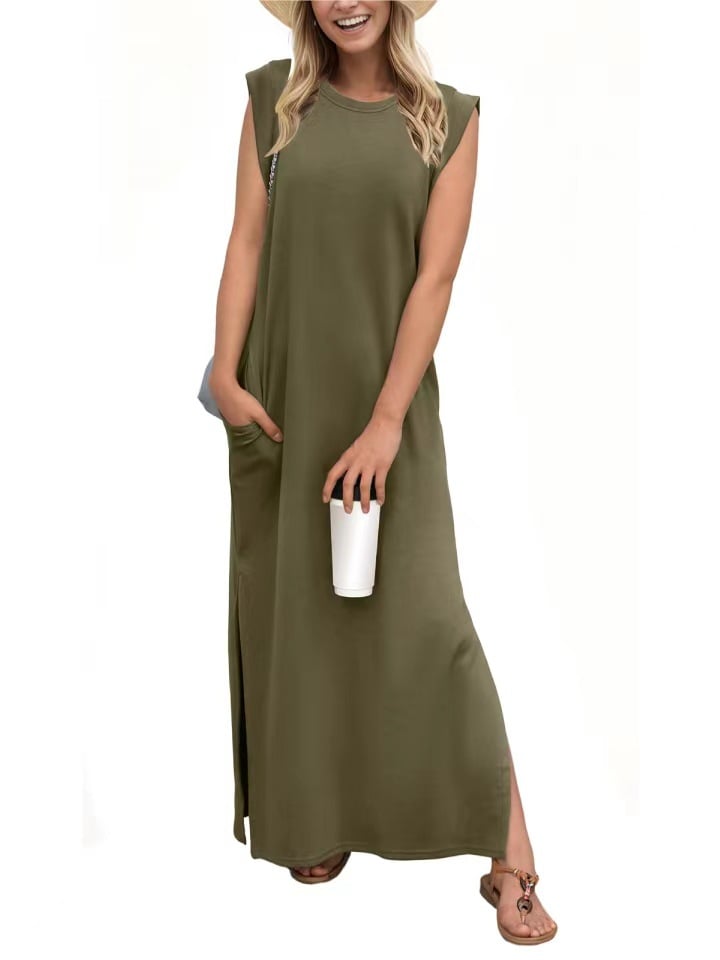 💕NEW CASUAL LOOSE SPLIT WRINKLE-FREE MAXI DRESS