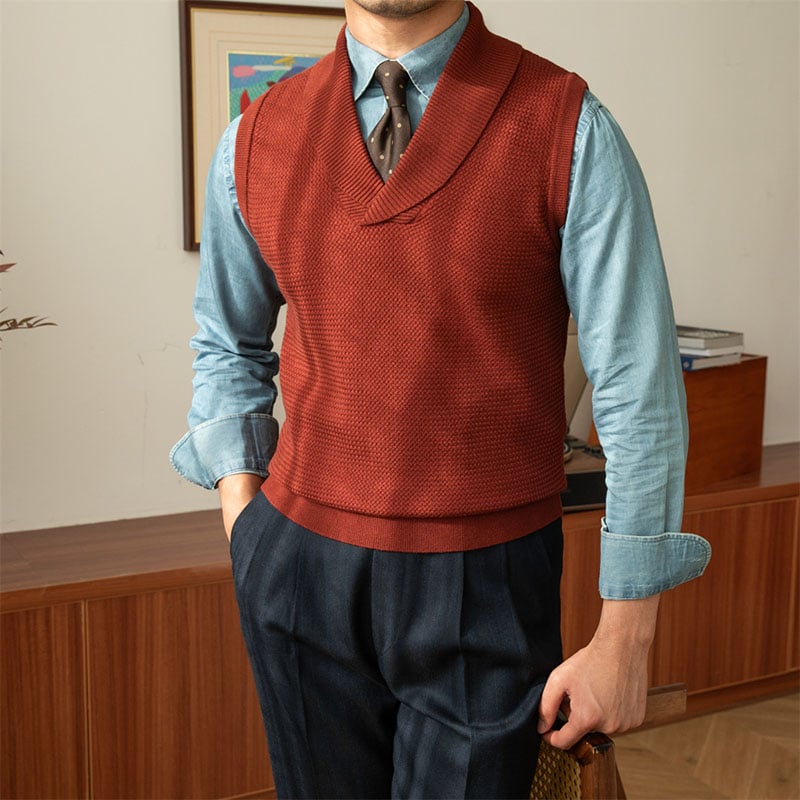 Green Fruit Collar Knitted Vest