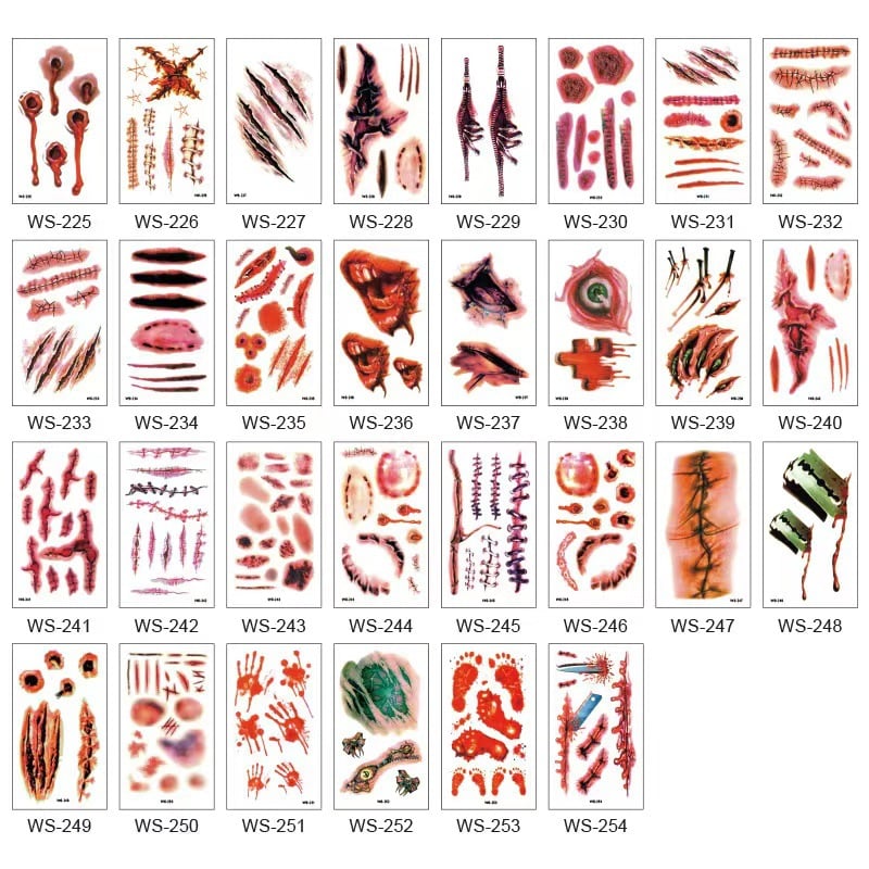 š„Halloween Prank Makeup Temporary TattoošRealistic & Easy To Remove