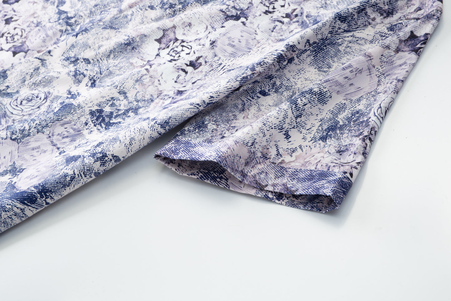 Graffiti Rose Blue Flower Digital Print Men's Shirt