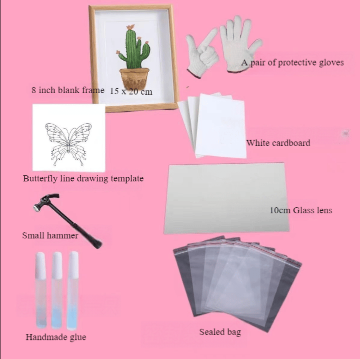 Creative Handmade DIY-Butterfly Broken Mirror Photo Frame