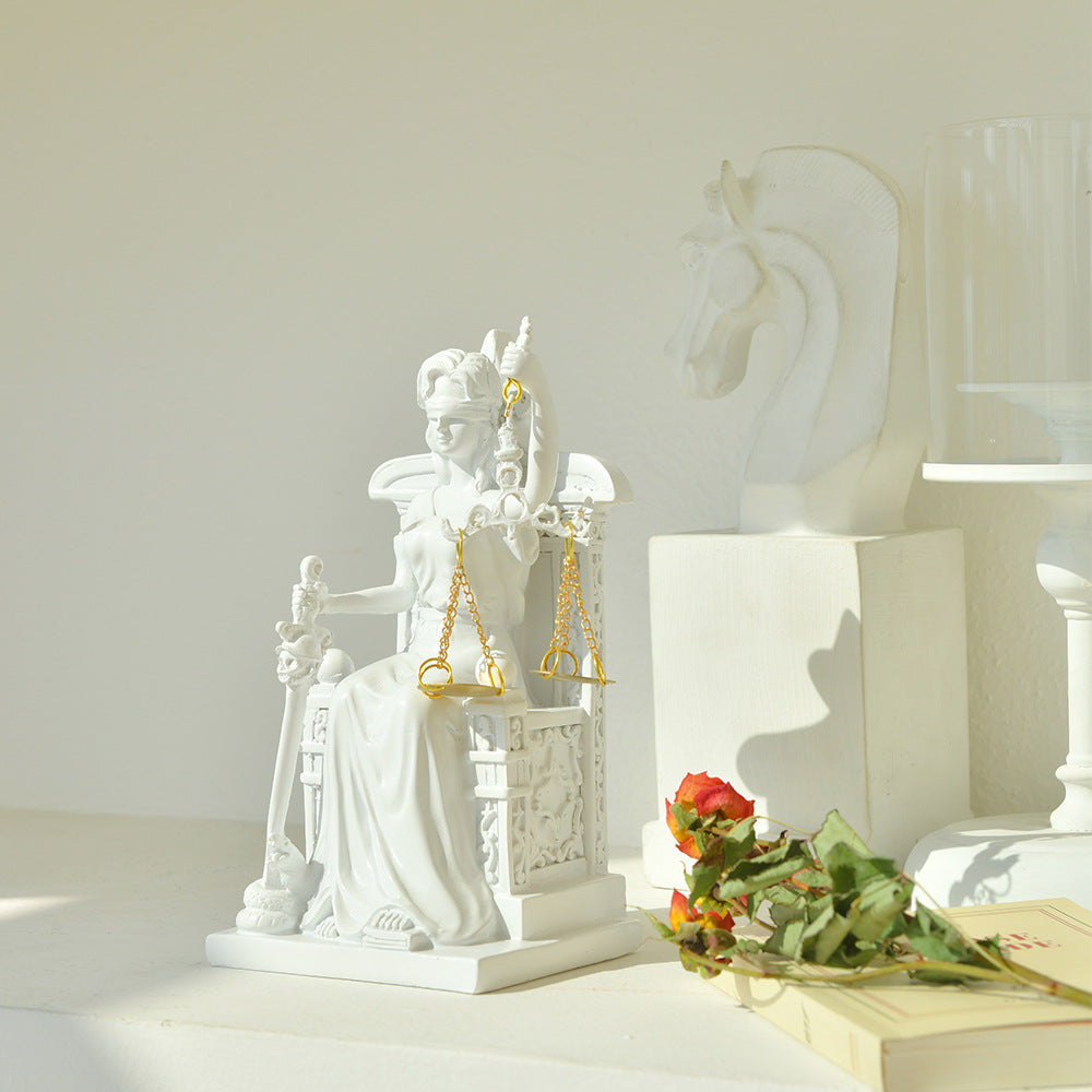 Greek goddess of justice and fairness indoor ornaments home creative decoration desktop ornaments study office