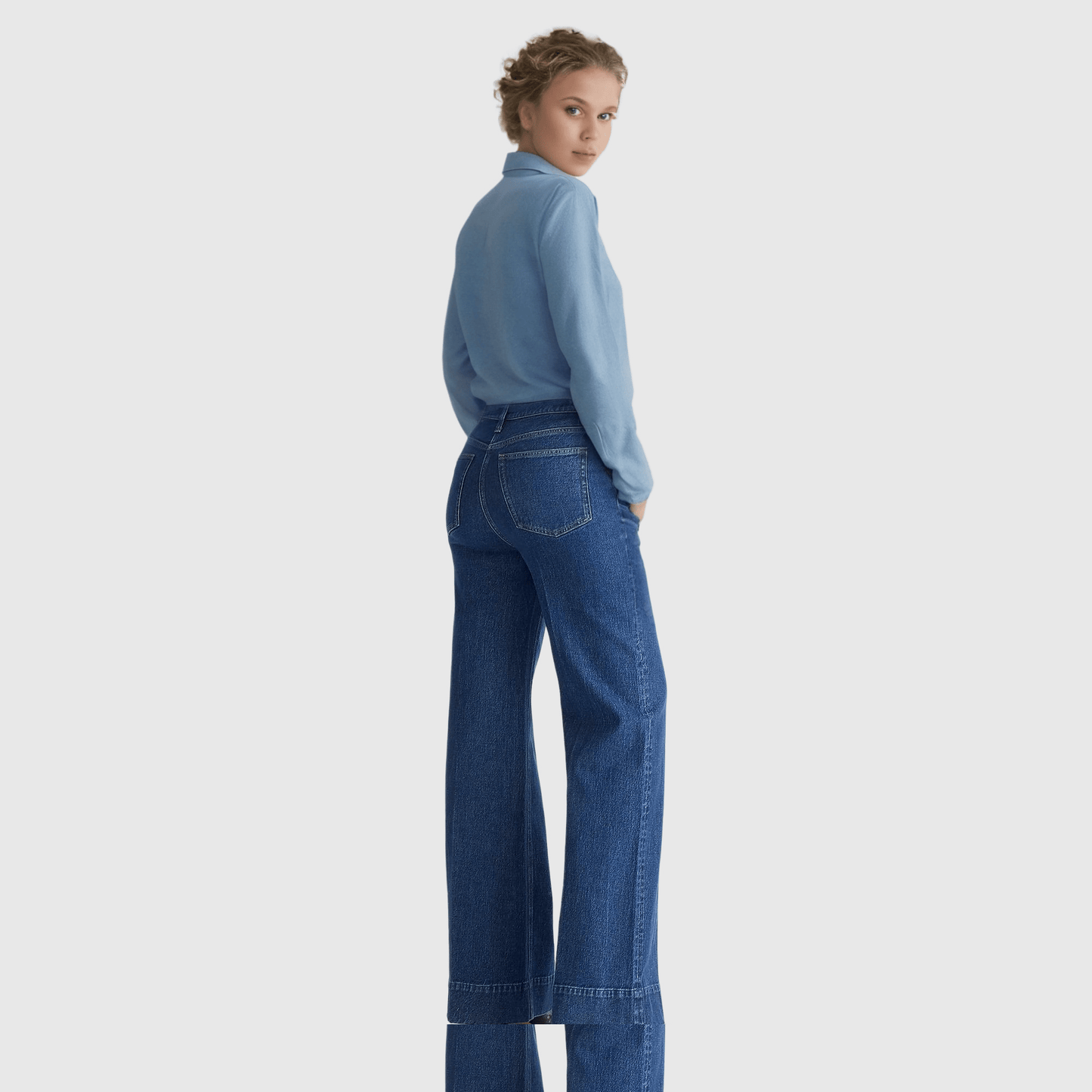 Tummy Control Tall Wide Leg Denim Trouser