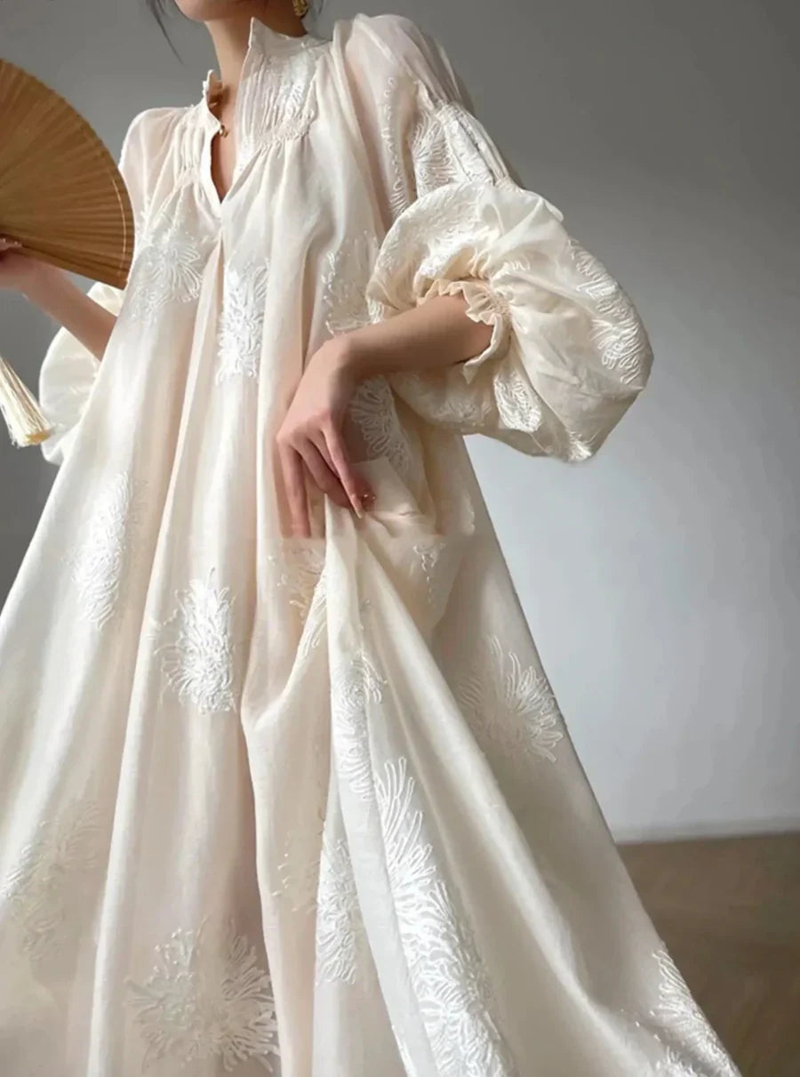 Gentle and elegant fairy waist-cinching long skirt