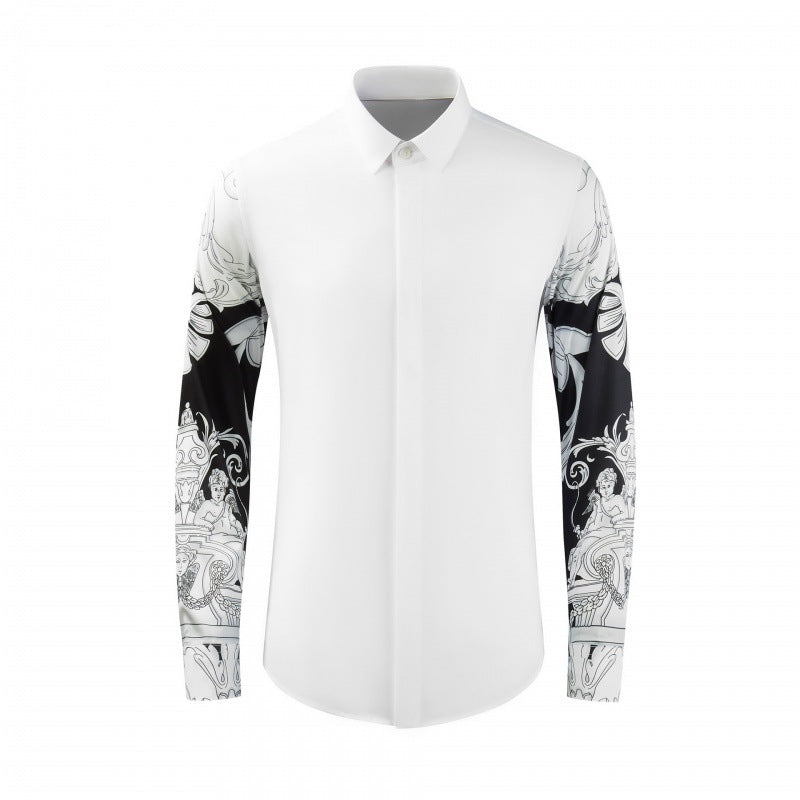 Men's Royal Floral Print Slim Fit Cotton Top