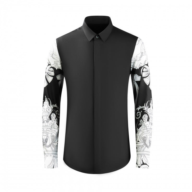 Men's Royal Floral Print Slim Fit Cotton Top