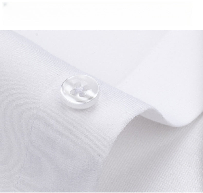 Mulberry silk series short-sleeved shirt men's spring and summer high-end DP non-iron shirt white shirt