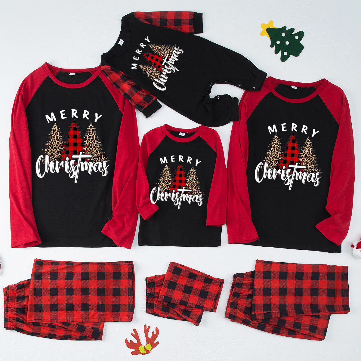 Early Christmas Pre-Sale - 50% Off -Christmas Elements Print Family Pajama Sets