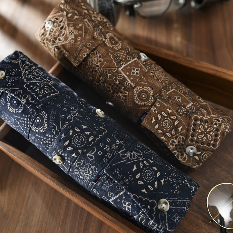 Work shirt cashew flower ethnic style Renaissance niche long-sleeved shirt