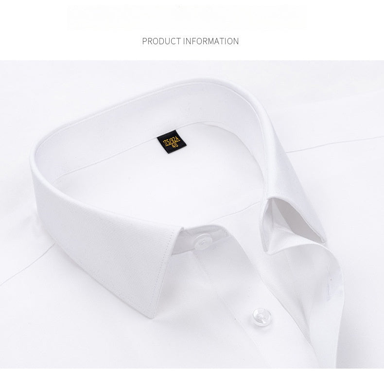 Mulberry silk series short-sleeved shirt men's spring and summer high-end DP non-iron shirt white shirt