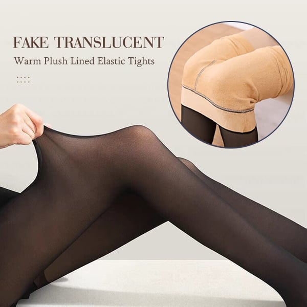 Flawless Legs Fake Translucent Warm Plush Lined Elastic Tights✨
