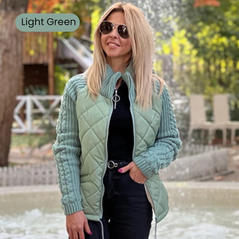 š„Womenās Knit Patchwork Puffy Jacketš§·