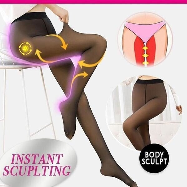 Flawless Legs Fake Translucent Warm Plush Lined Elastic Tights✨