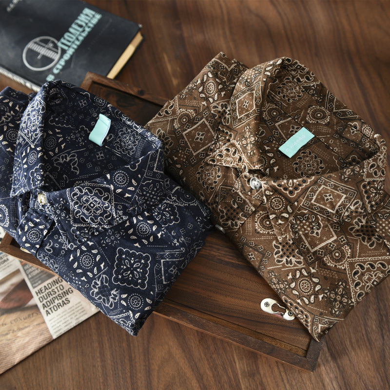 Work shirt cashew flower ethnic style Renaissance niche long-sleeved shirt