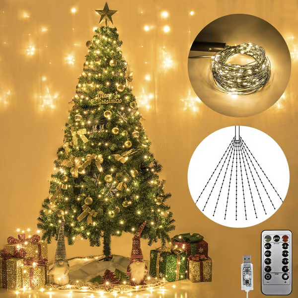 🎄- 🔥8 Modes 100-600 Christmas LED Firefly Twinkle String Lights
