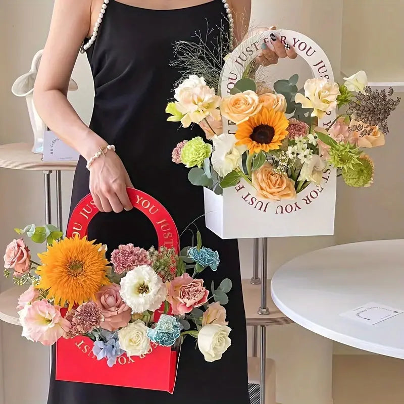 DIY Paper Box Flower Ribbon-Handbag