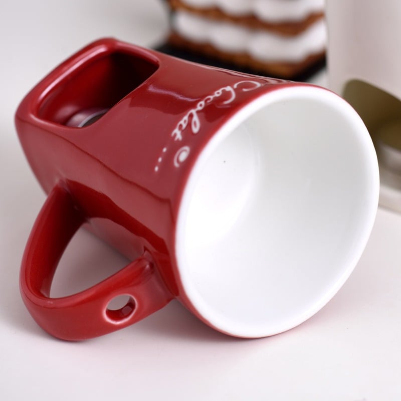 🍫 Handmade Chocolate Melting Mug – The Cozy Fondue Experience