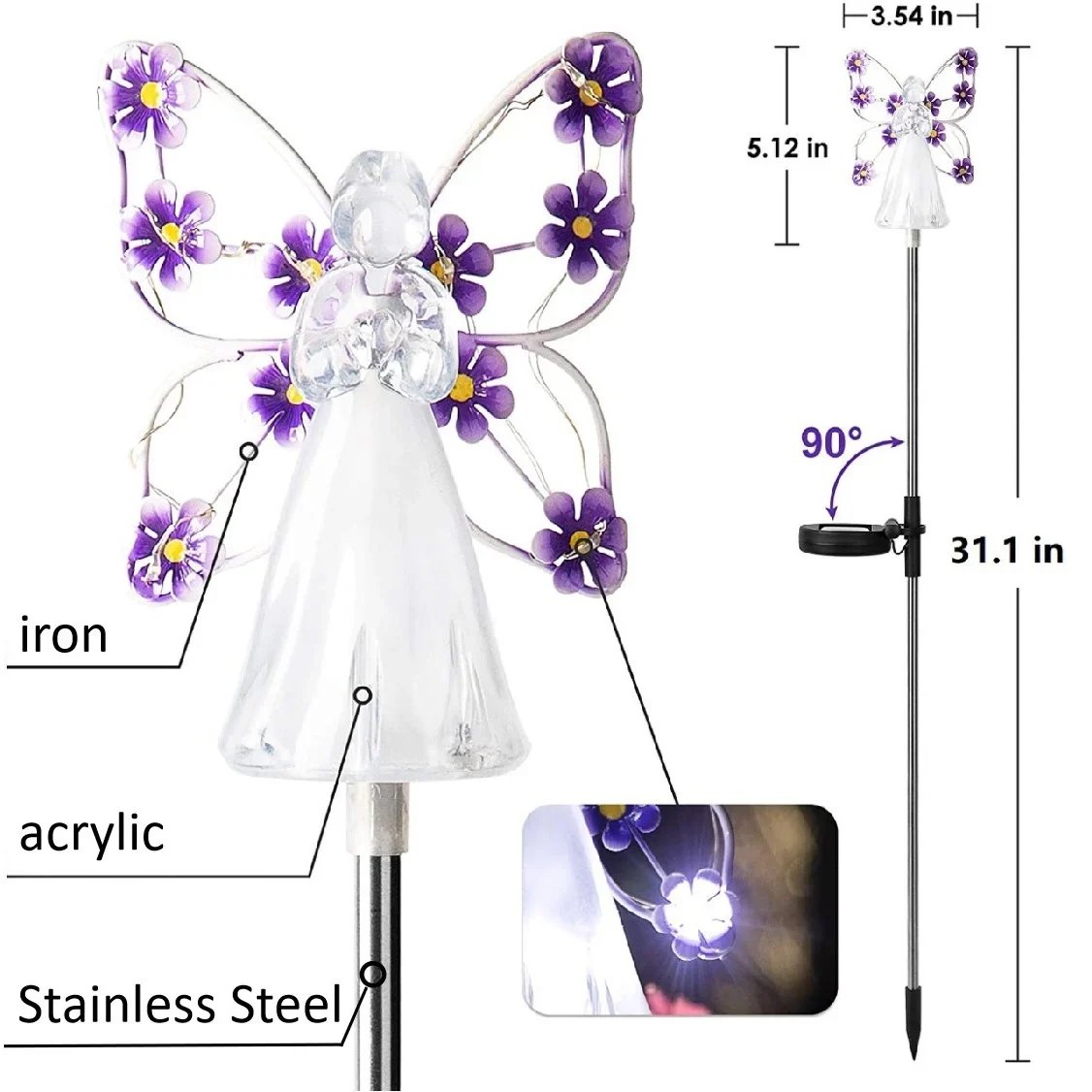 👼Waterproof Solar Angel lights