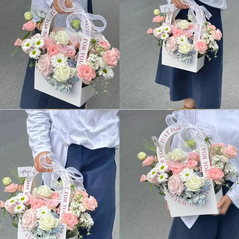 DIY Paper Box Flower Ribbon-Handbag