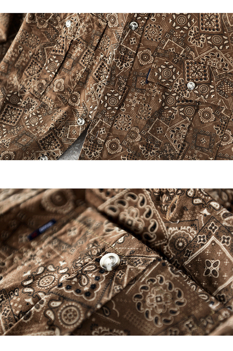 Work shirt cashew flower ethnic style Renaissance niche long-sleeved shirt