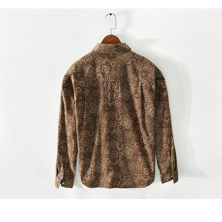 Work shirt cashew flower ethnic style Renaissance niche long-sleeved shirt